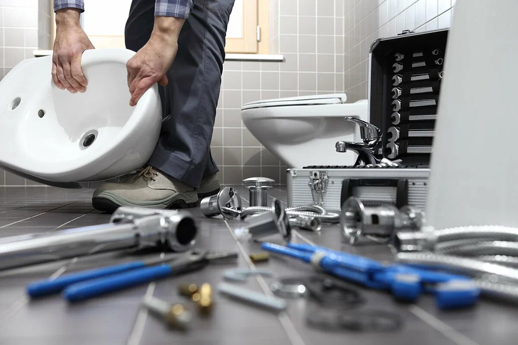 Plumbing tools prepared for a bathroom repair in Crestview